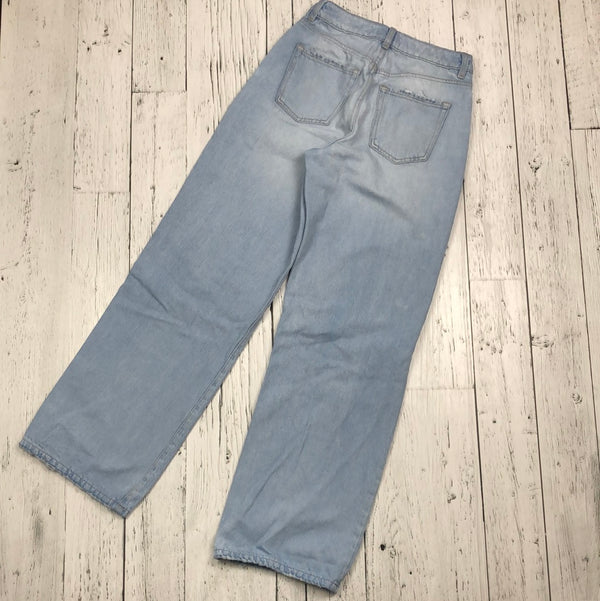 Garage wide leg distressed blue jeans - Hers XXS/24
