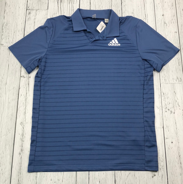 Adidas blue striped golf shirt - His M