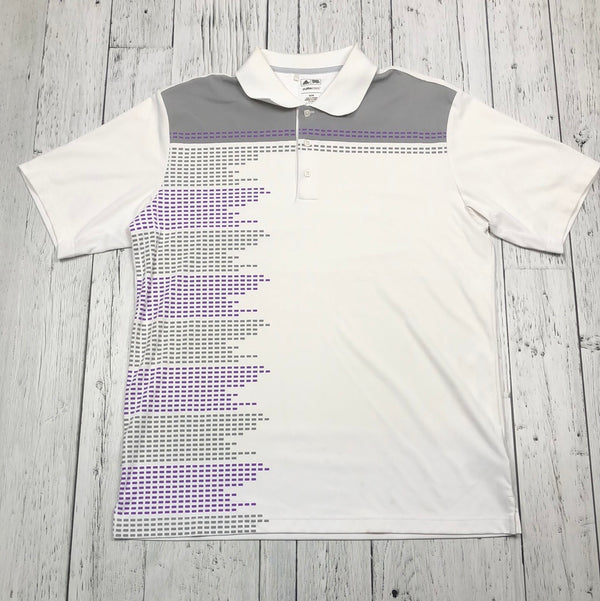 Adidas white grey purple patterned golf shirt - His M