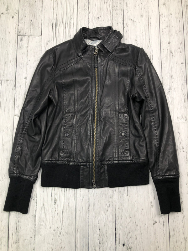 Mackage black leather jacket - Hers M