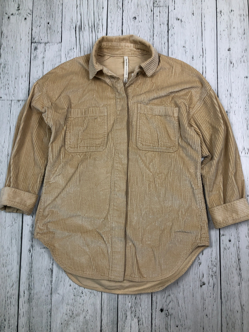 The Group Babaton Aritzia beige corduroy shirt - Hers XS