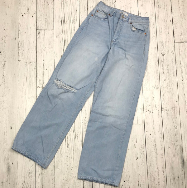 Garage wide leg distressed blue jeans - Hers XXS/24
