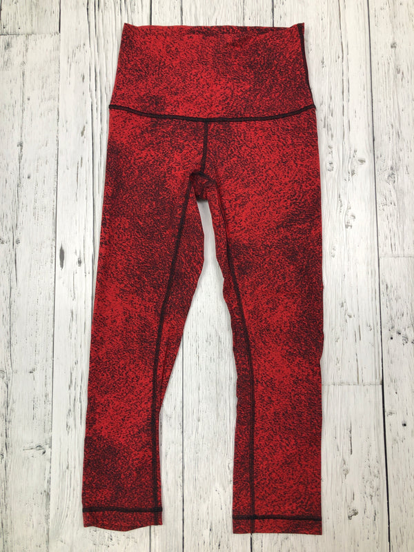 lululemon red patterned capris - Hers S/6