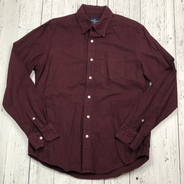 American Eagle burgundy button up - His M