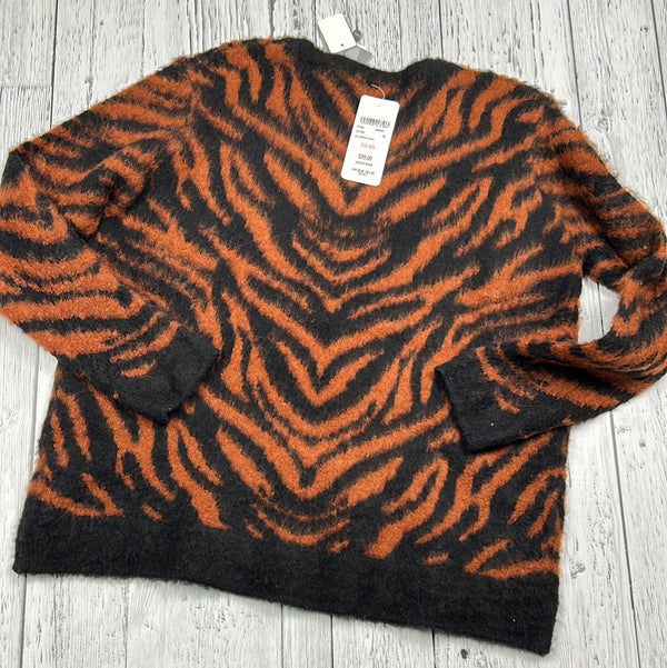 b.young orange/black pattern sweater - Hers XL
