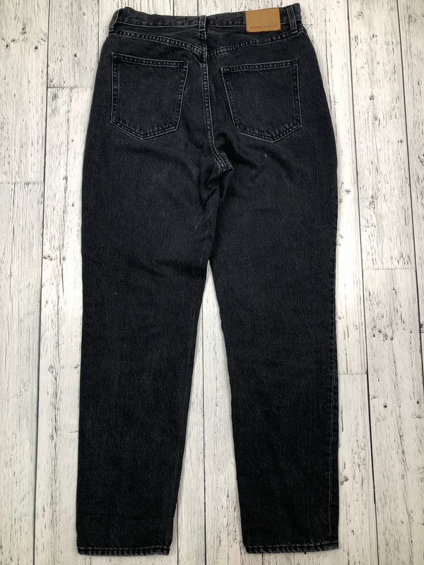 Denim Forum high rise loose black jeans - Hers S/27