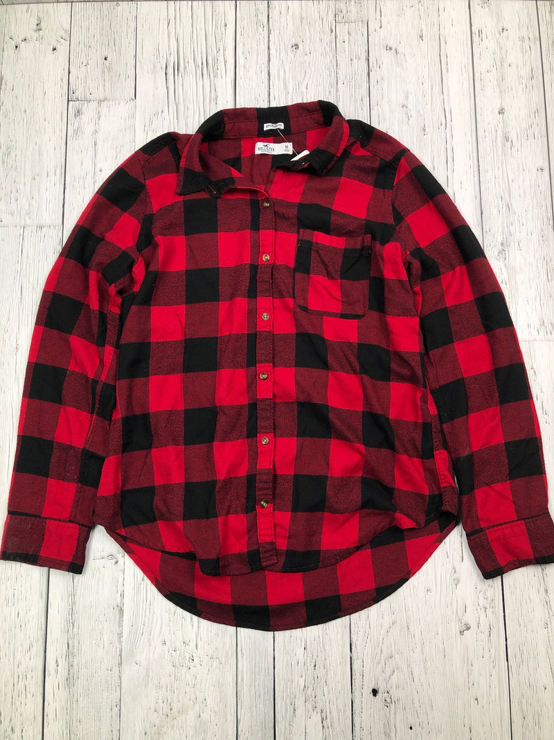 Hollister red black patterned flannel - Hers M