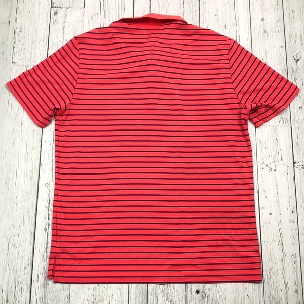 Adidas coral navy striped golf shirt - His L