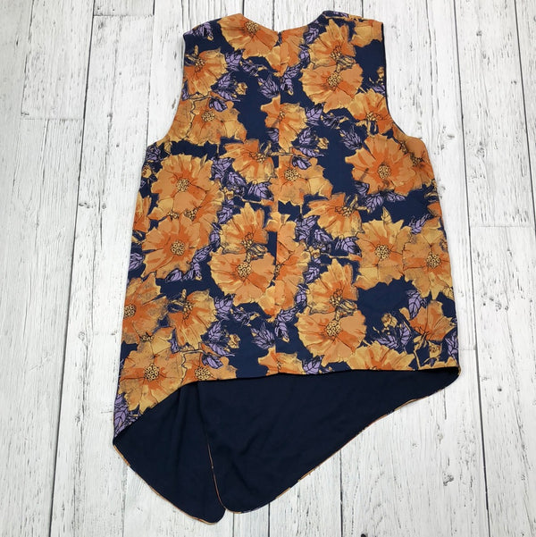 Babaton Aritzia orange navy floral tank top - Hers M