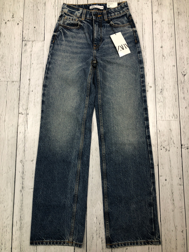 Zara blue high straight long length jeans - Hers XXS/0