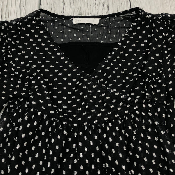 Zara Black/White Patterned Puff Sleeve Dress - Girls 10
