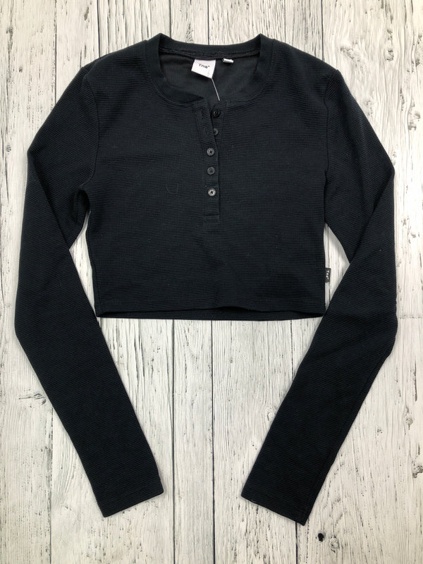 Tna black cropped long sleeve shirt - Hers XS