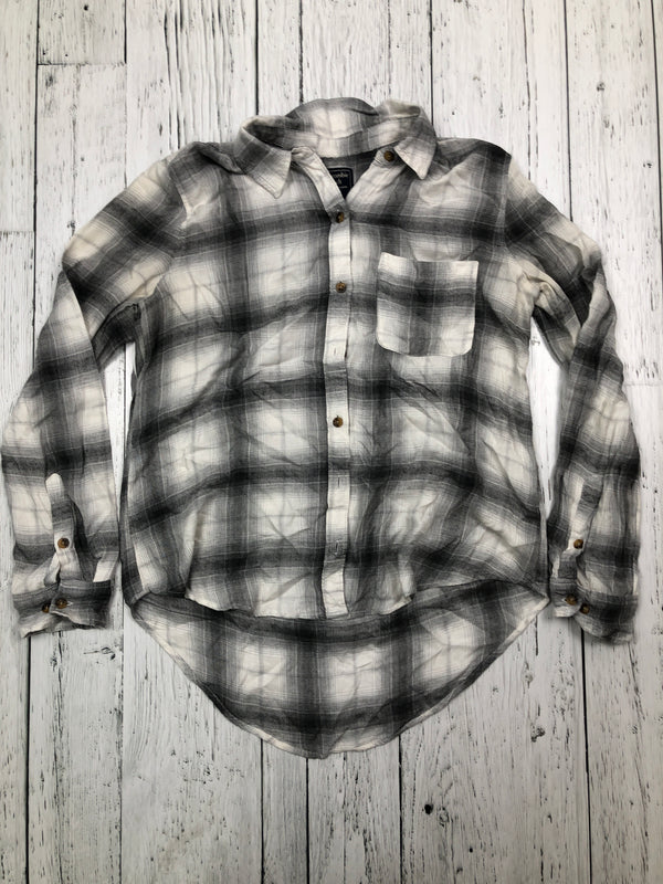 Abercrombie&Fitch white grey plaid shirt - His S