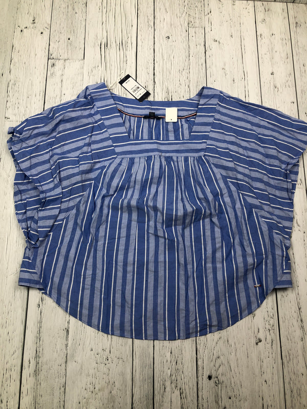 Tommy Hilfiger blue striped top - Hers XXL