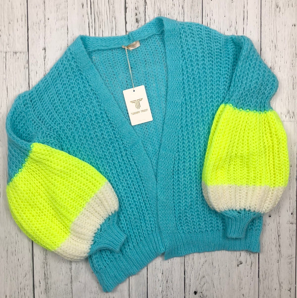 Tuscany Tricot blue yellow knitted sweater - Hers OS