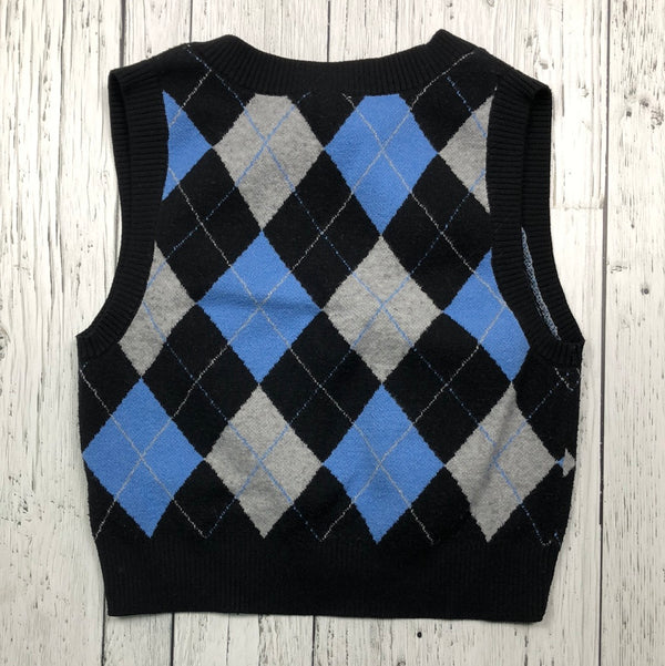 Garage grey black blue patterned vest - Hers XS