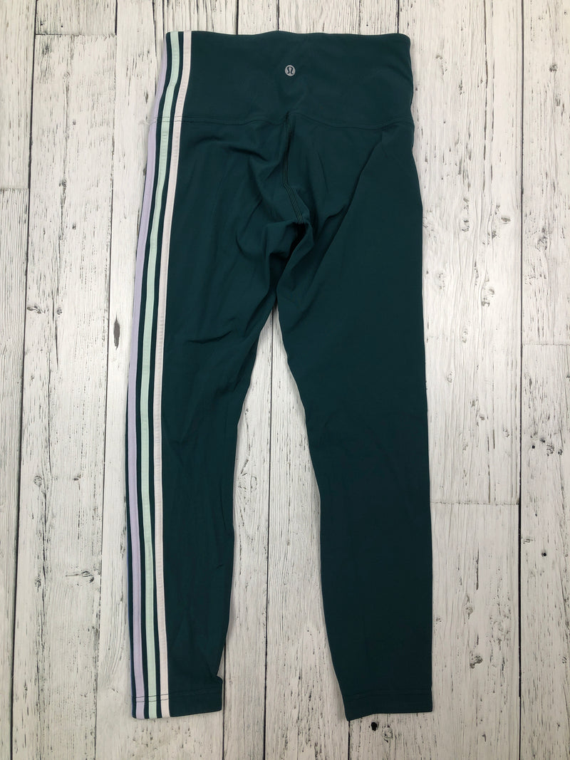 lululemon green striped leggings - Hers S/6