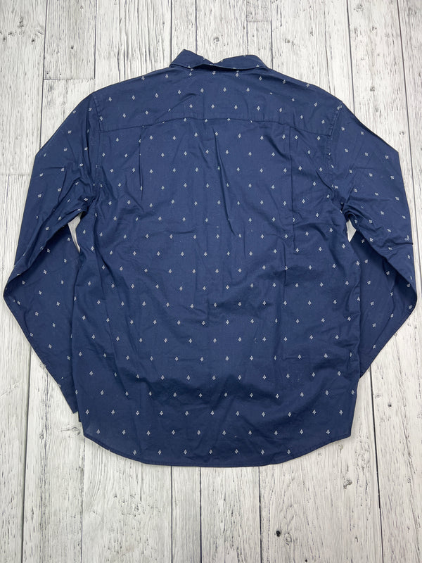 American Eagle blue patterned button up shirt - His M