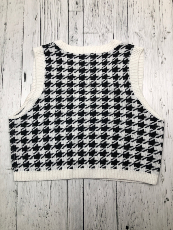 Garage black white patterned sweater vest - Hers L