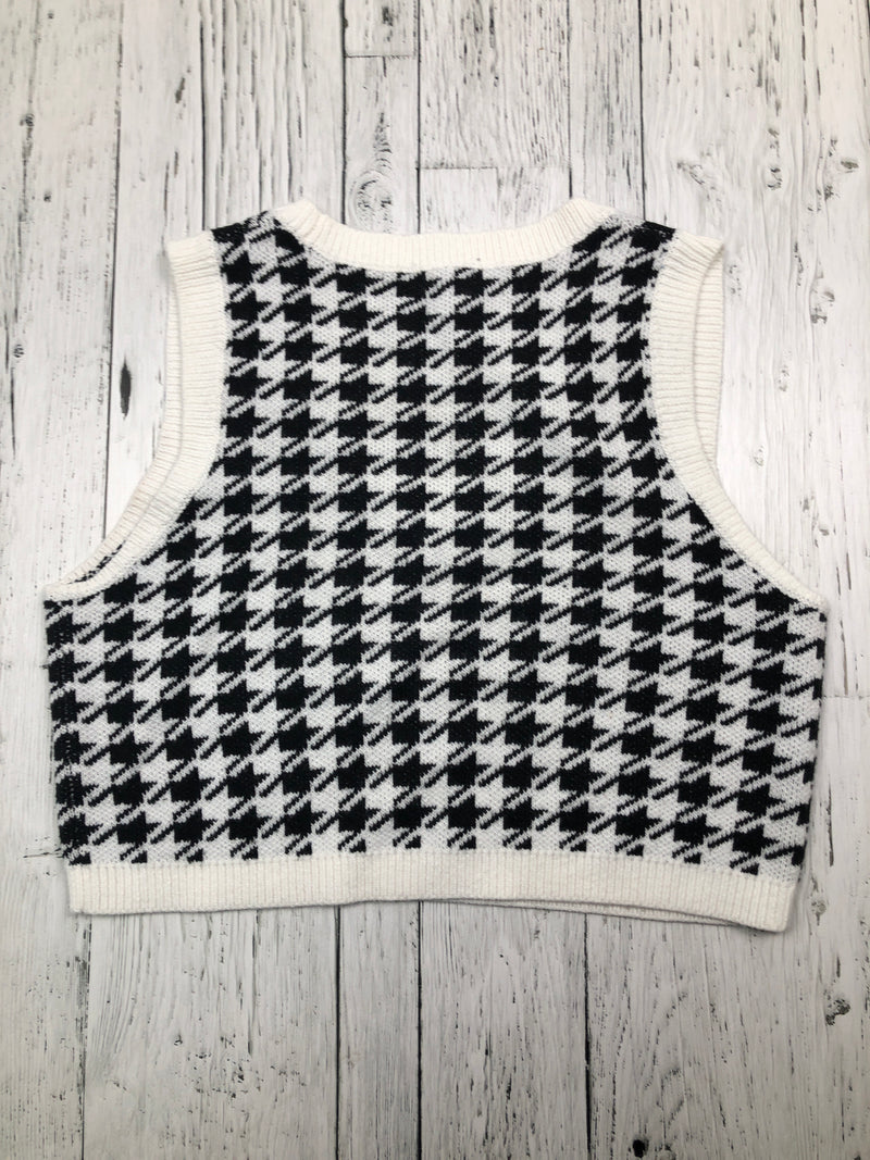 Garage black white patterned sweater vest - Hers L