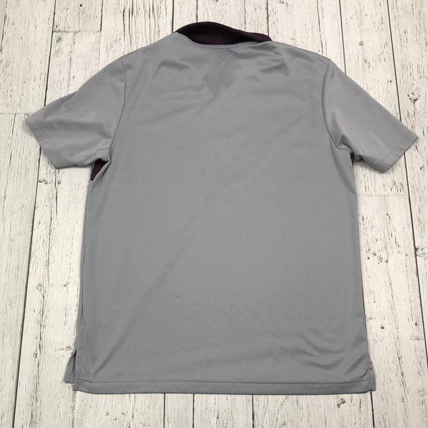 Adidas grey burgundy golf shirt - His M