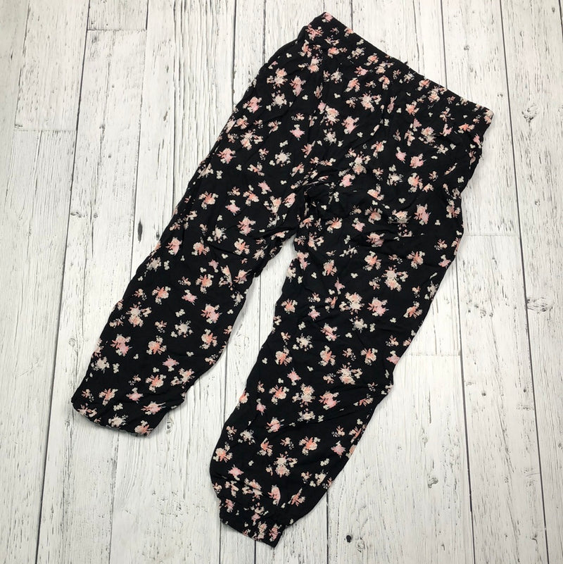 Garage black pink floral pants - Hers S