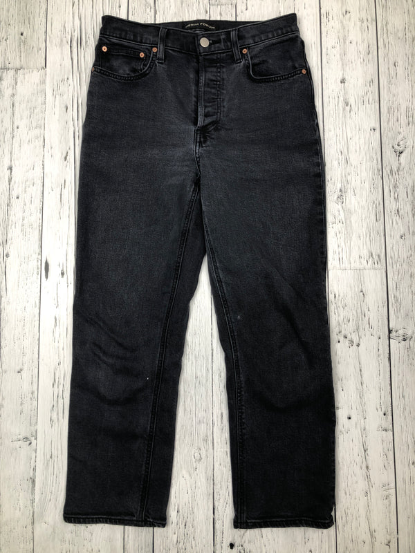 Denim Forum Arlo high rise straight black jeans - Hers M/27