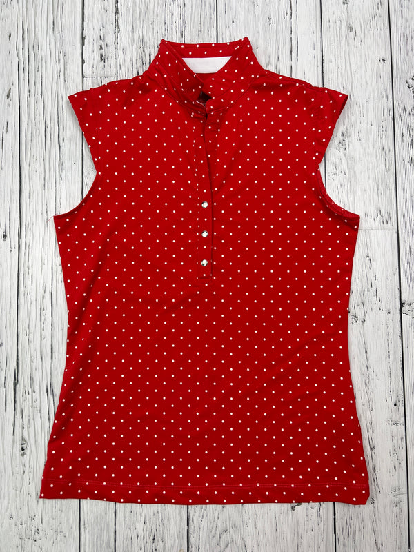 Nivo red white poka dot golf shirt - Hers S