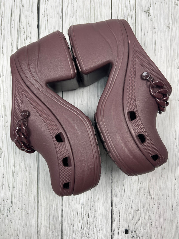 Heeled platform Crocs Shoes Dark Cherry sz w9