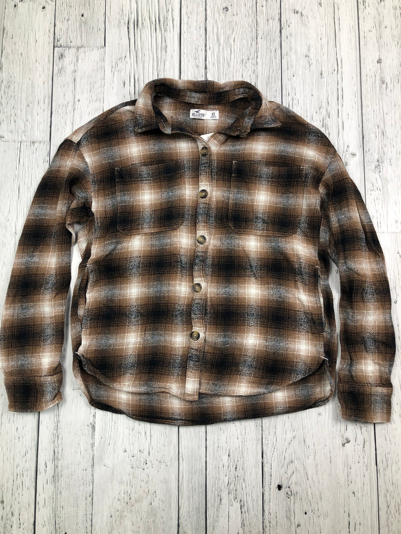 Hollister brown black plaid flannel - Hers XS