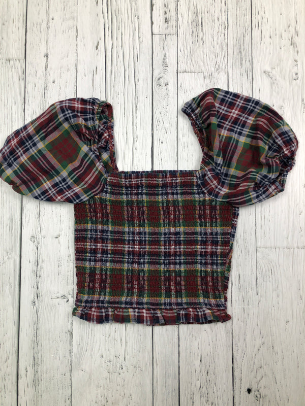 American Eagle red green plaid shirt - Hers XS