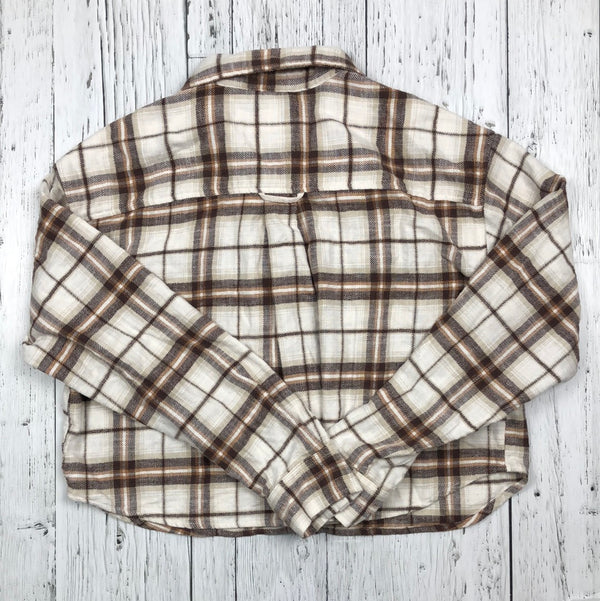 American Eagle fall plaid cropped shirt - Hers S