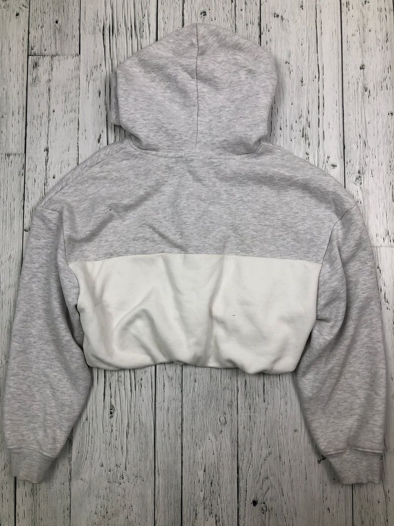 Garage white grey cropped hoodie - Hers S