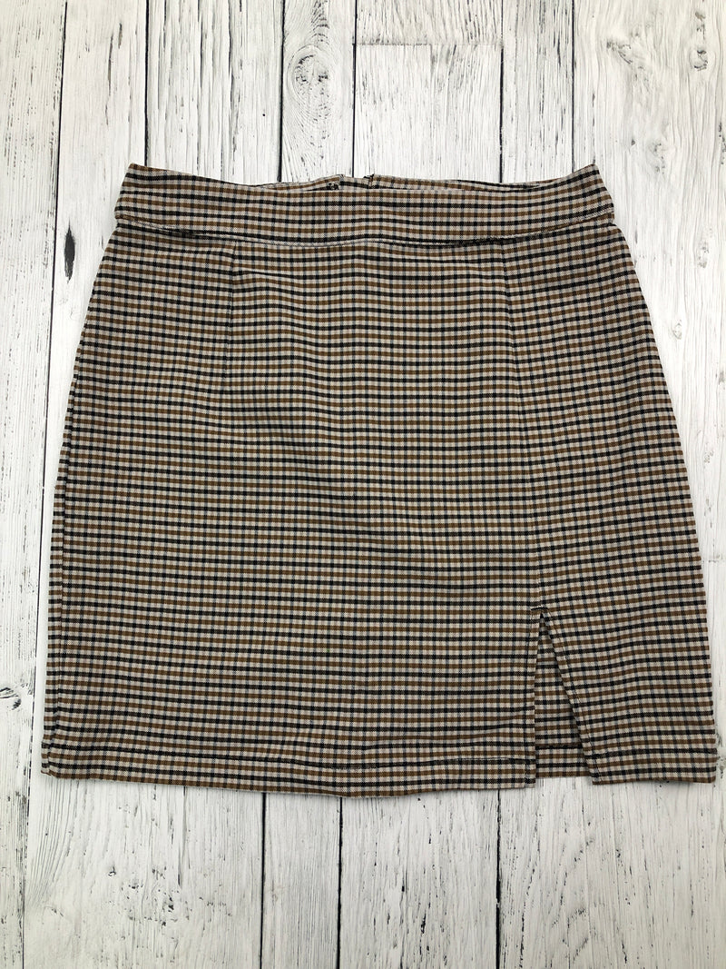 Garage brown black plaid skirt - Hers S