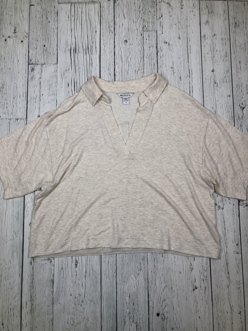 Athleta white collard shirt - Hers M