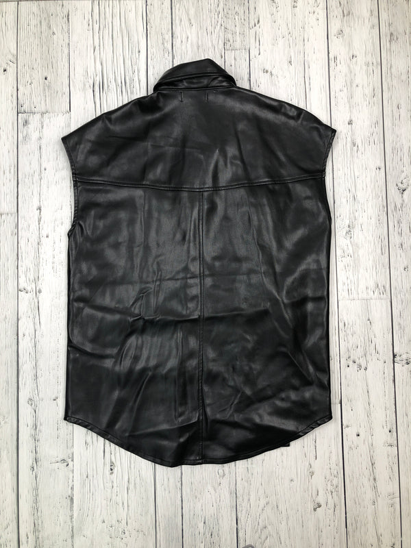 Elan black leather vest - Hers S
