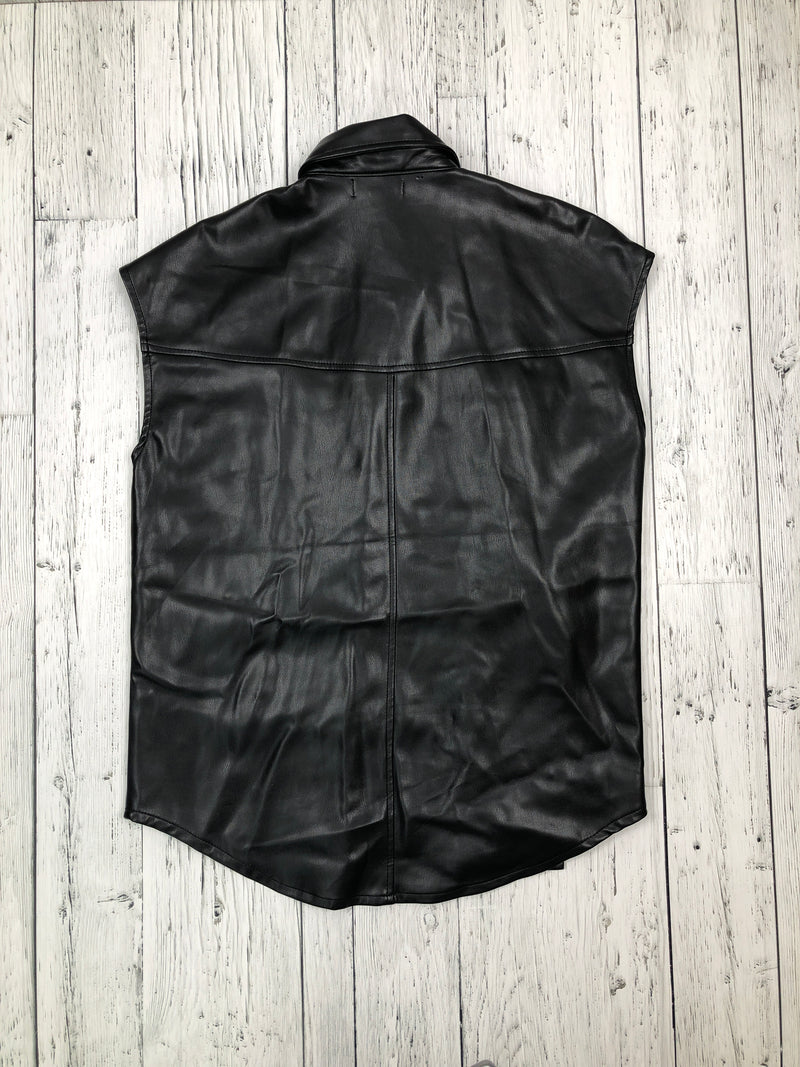 Elan black leather vest - Hers S