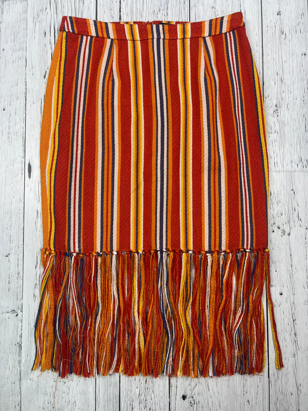Pink Tartan orange red striped skirt - Hers S/6