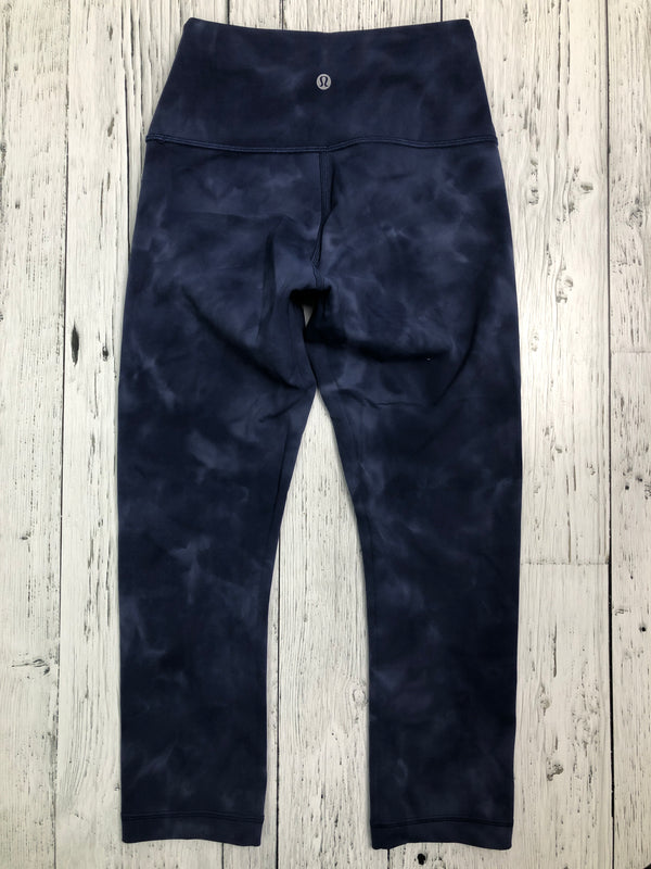 lululemon navy blue patterned leggings - Hers S/6