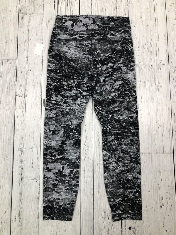 lululemon black grey patterned leggings - Hers S/6