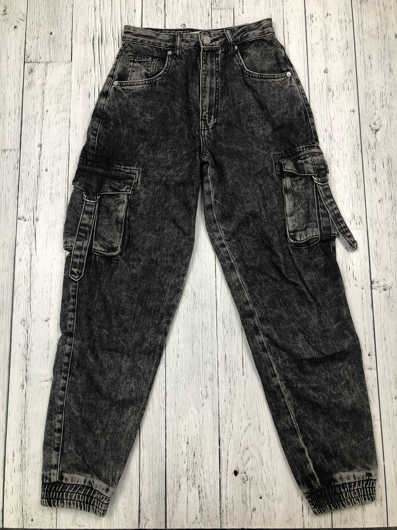 Garage Black Faded Cargo Jean Joggers - Hers XS/24