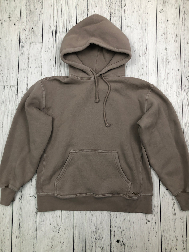 Tna Aritzia brown bubble fleece hoodie - Her XXS