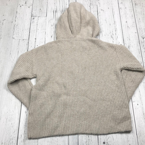 Line Beige Knit Hoodie - Hers XS