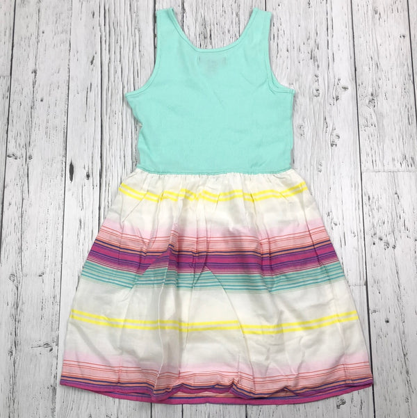 Gap green pink yellow striped dress - Girls 8