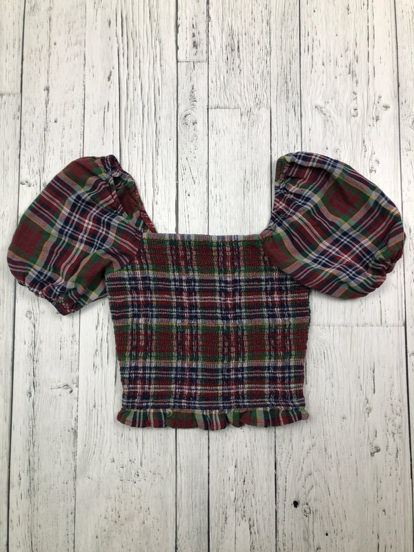 American Eagle red green plaid shirt - Hers XS