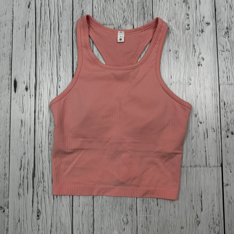 lululemon Pink Ribbed Crop Tank Top - Hers 6