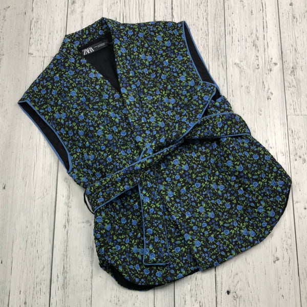 Zara blue green floral vest - Hers M/L