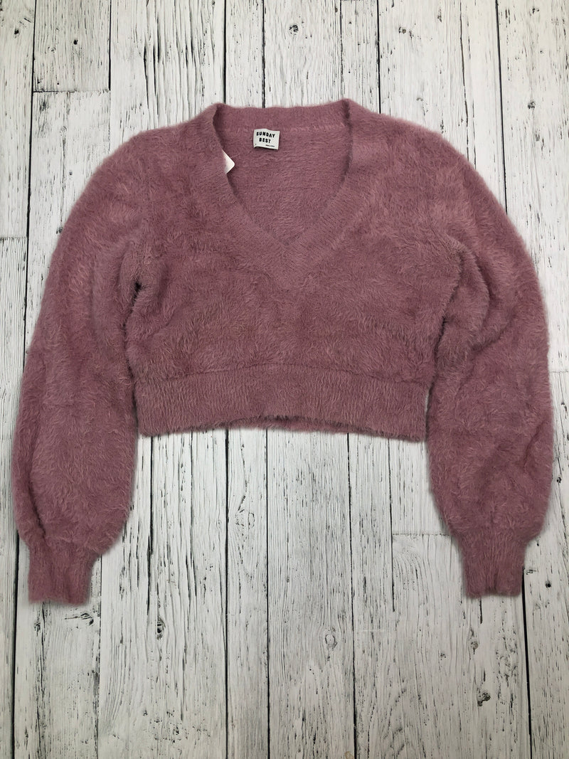 Sunday Best Aritzia pink fuzzy sweater - Hers S