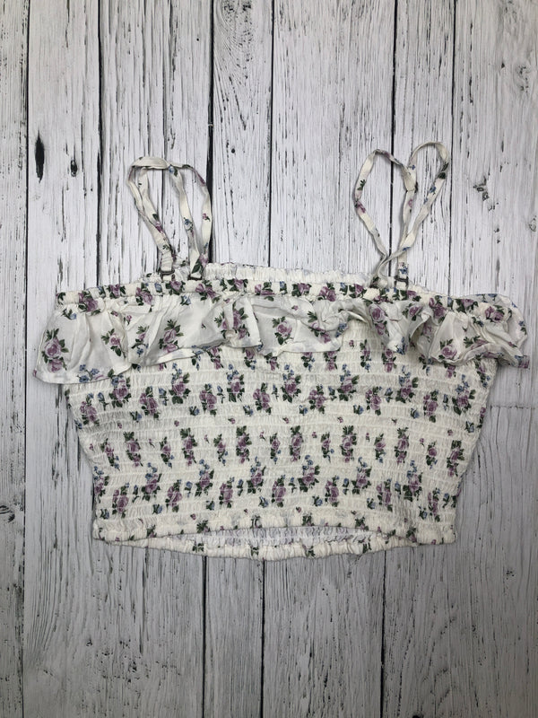 Hollister white floral tank top - Hers M