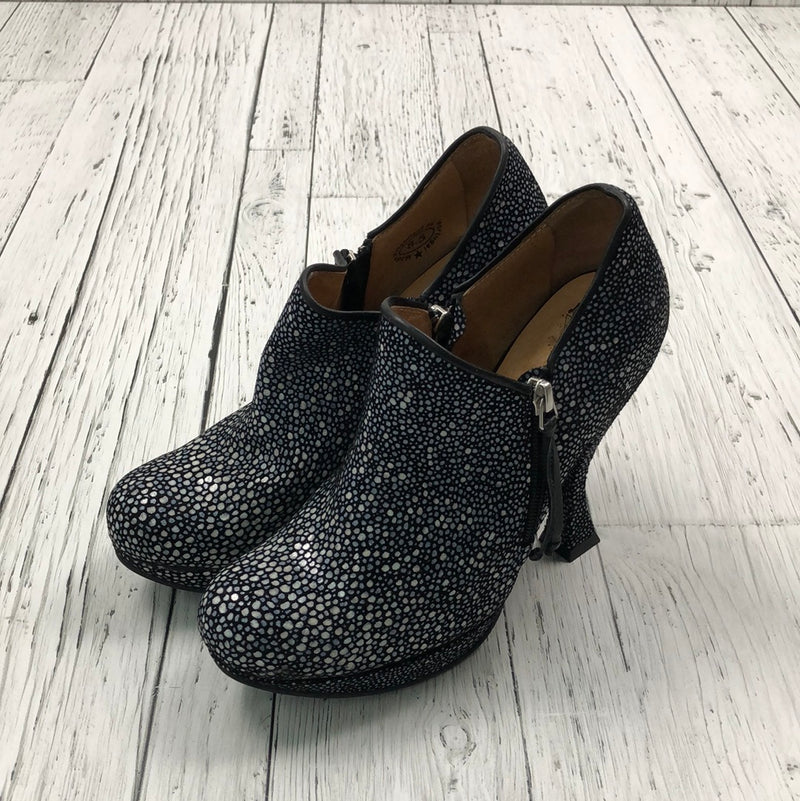 John Fluevog black patterned heels - Hers 8.5